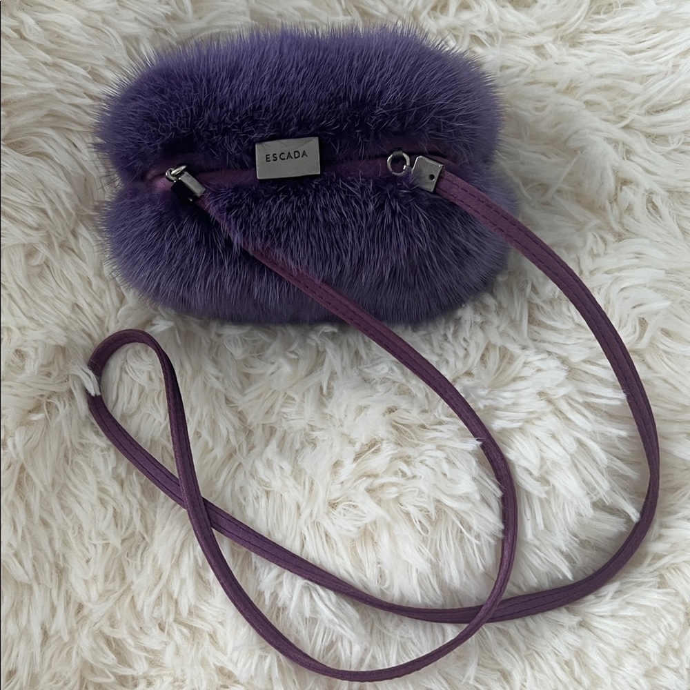 Escada Violet mini mink Fur Shoulder Bag - Picture 2 of 5